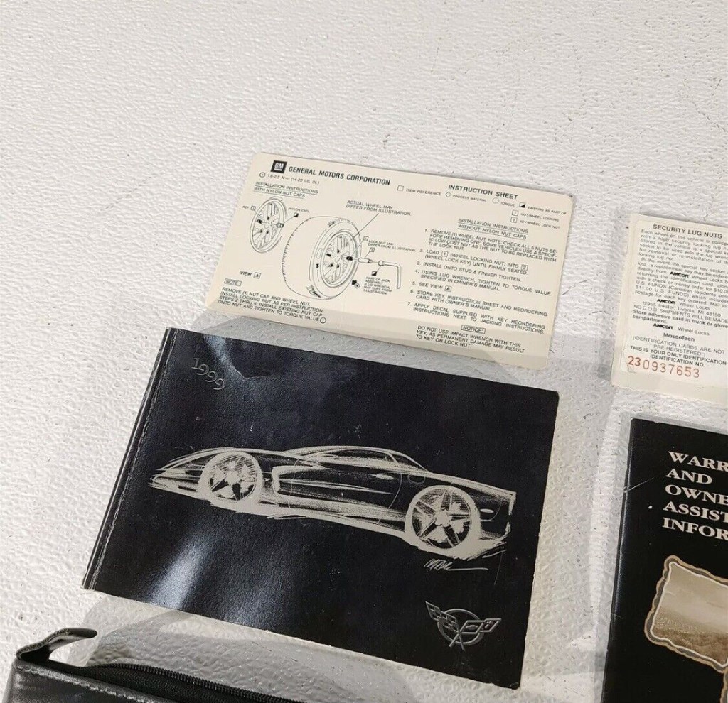 Picture of: Corvette C Owners Manual Booklet Complete Set