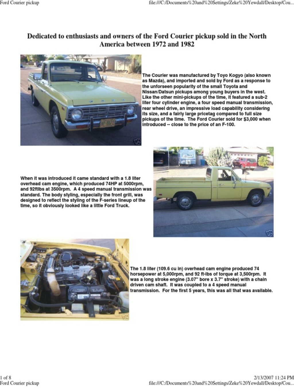 Picture of: Ford Courier Pickup  PDF  Pickup Truck  Ford Motor Company