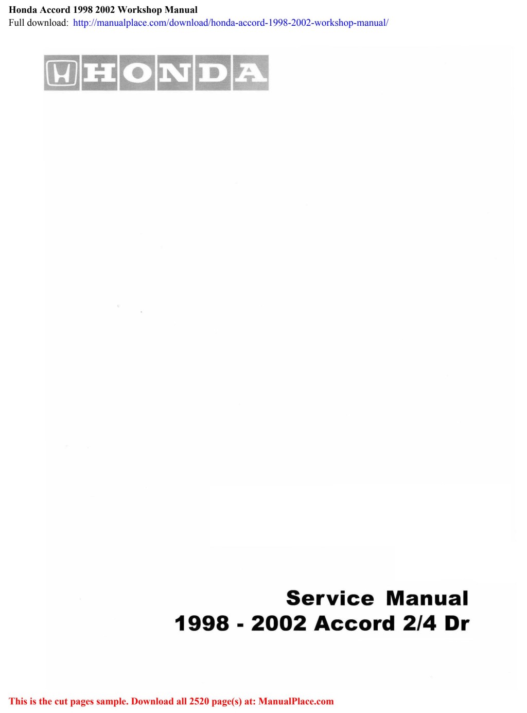 Picture of: Honda Accord   Workshop Manual by Ian – Issuu
