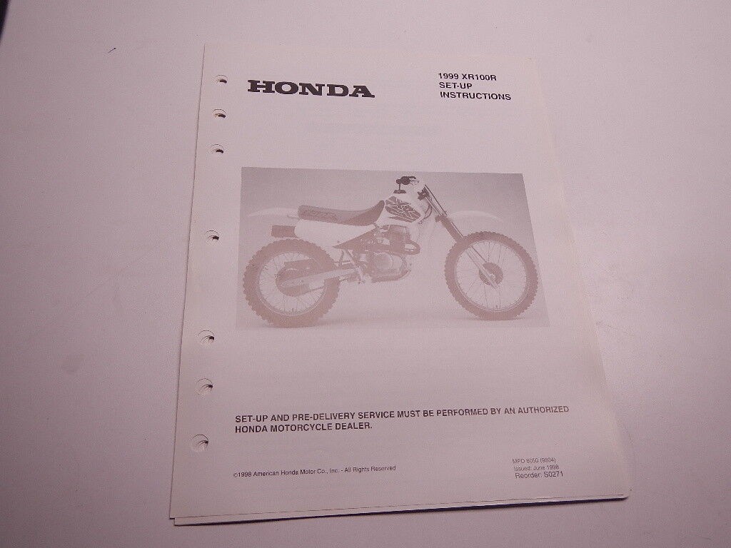 Picture of: Honda XRR Set Up Instructions Manual  XR XR R