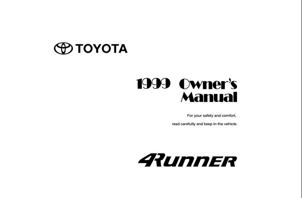 Picture of: Toyota Runner Owner’s Manual (OM3579U) – OWNERMANUAL