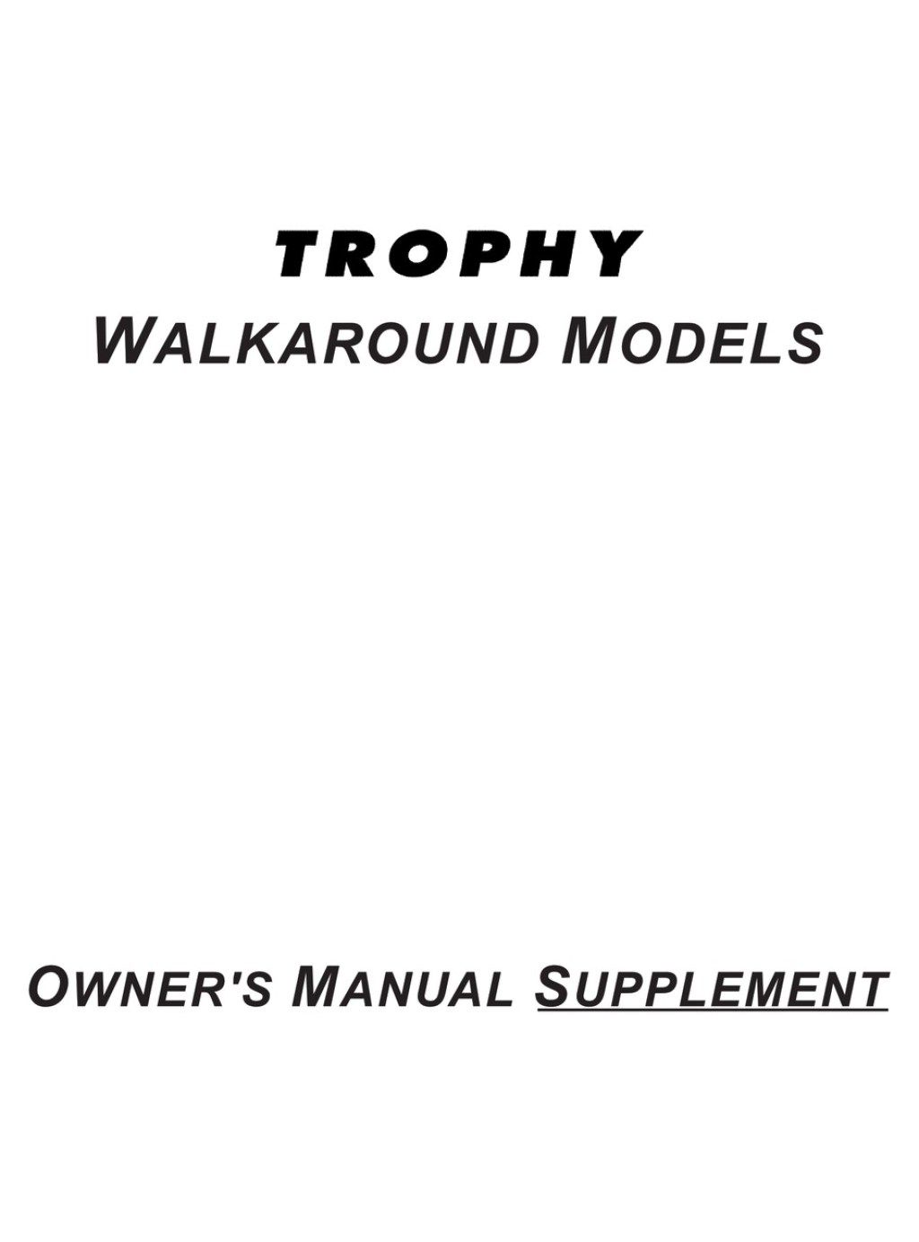 Picture of: TROPHY  OWNER’S MANUAL SUPPLEMENT Pdf Download  ManualsLib